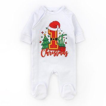 Чоловічок для немовлят на кнопках з принтом My first Christmas 132258470960 фото