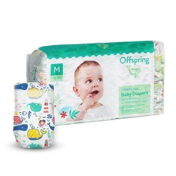Підгузки Offspring Willy the Whale, розмір M, 6-10 кг, 42 шт. DP-OI-FAT-M42P-WTW фото