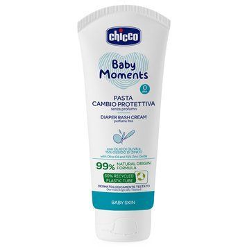Крем захисний під підгузок з цинком та пантенолом Chicco Baby Moments, 100 мл 12114.00 фото