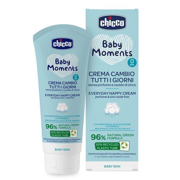 Крем захисний під підгузок з пантенолом Chicco Baby Moments, 100 мл 11641.00 фото
