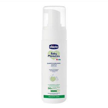 Шампунь&ndash;кондиціонер пінка Chicco Baby Moments Kids "Без сліз", 150 мл 10249.00 фото
