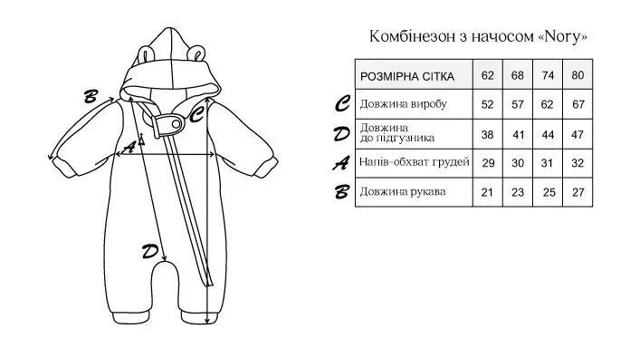 Комбінезон з начосом Nory для немовлят 1721649950 фото