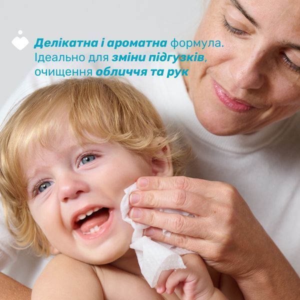 Вологі серветки з пантенолом та вітаміном Е Chicco, біорозкладні, 60 шт. 12050.70 фото