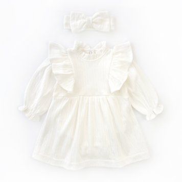 Боді-сукня для дівчинки з довгим рукавом Pure інтерлок 132234570884 фото