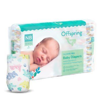 Підгузки Offspring Dinoland, розмір NB, до 4 кг, 56 шт. DP-OI-FAT-NB56P-DNL фото