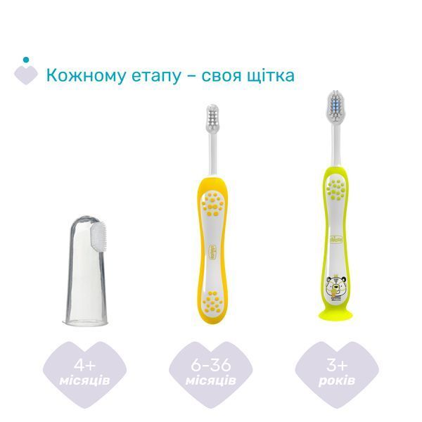 Зубна щітка Chicco на присосці, 3-6 років, 2 шт. 12084.11 фото