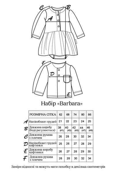 Комплект одягу для дівчинки Barbara, квіти (бодік-сукня та кофтинка) 62 розмір 024552 фото